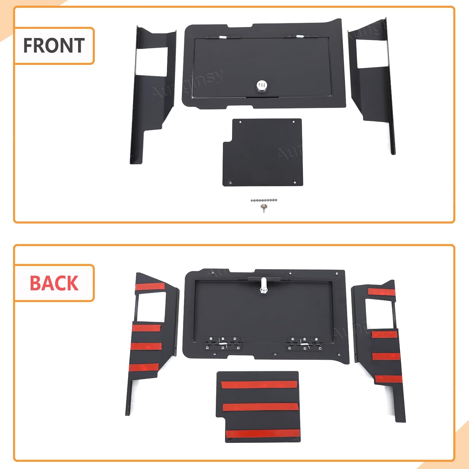 Aunginsy Under Seat Storage Lock Box Gun Safe Compatible with Ford Maverick 2022-2025 Second-Row Underseat Security Organizer Vault Tray Lock Safe Box with 3 Digit Combo Password Insert Accessories