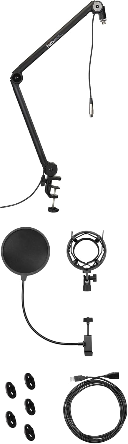 Gator Frameworks All-in-One Accessory Kit for Podcasts, Broadcasts, & Content Creation; (GFW-BROADCASTKIT1)