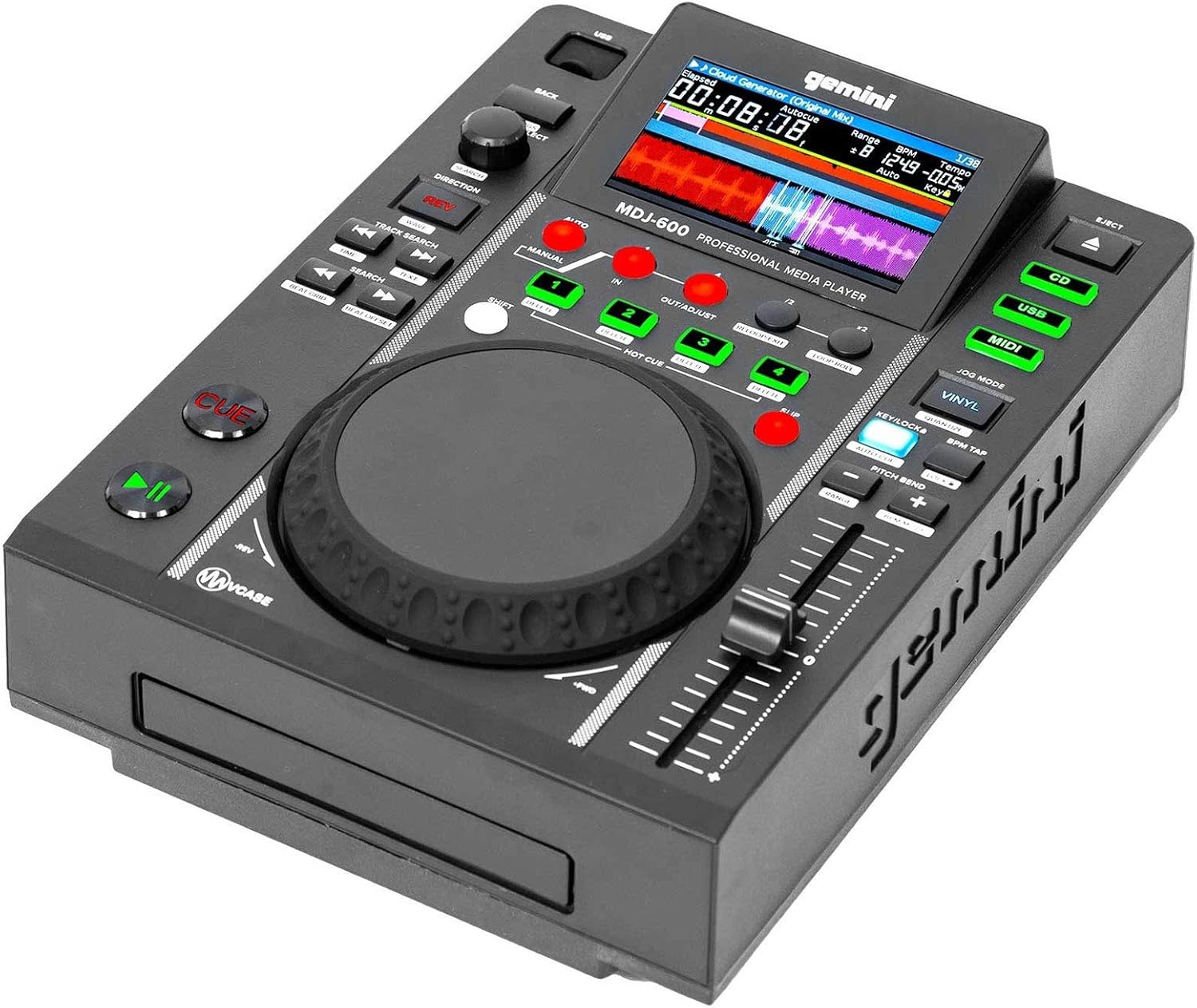 Audiosavings Bundle: MDJ-600 Single Tabletop USB/CD Media Player DJ MIDI Controller w/4.3