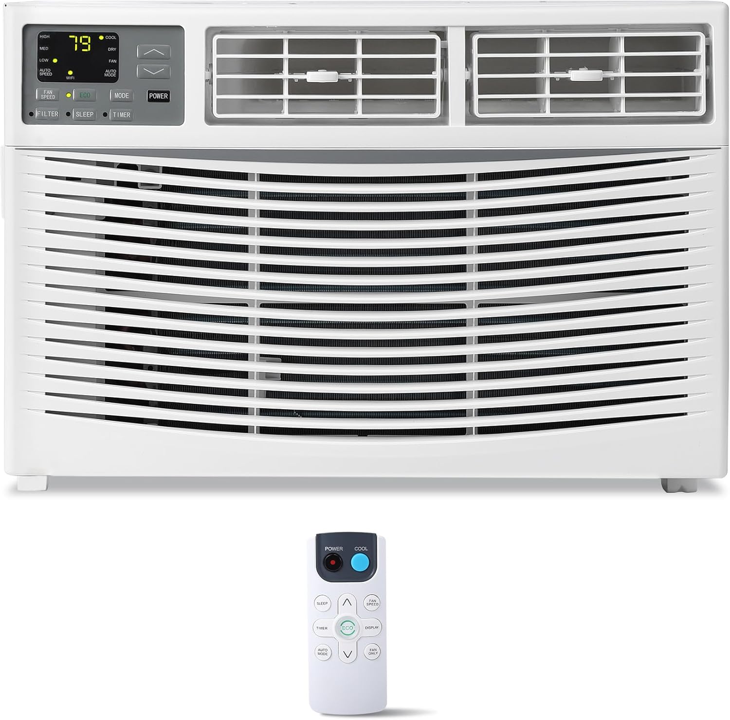 8,000 Btu Window Air Conditioner with Cooling & Dehumidifier, Cools Up to 350 Sq. Ft., 3 Fan Speed, Remote Control, Window Mounted Room Ac Window Unit with Remote, Energy Star Rated