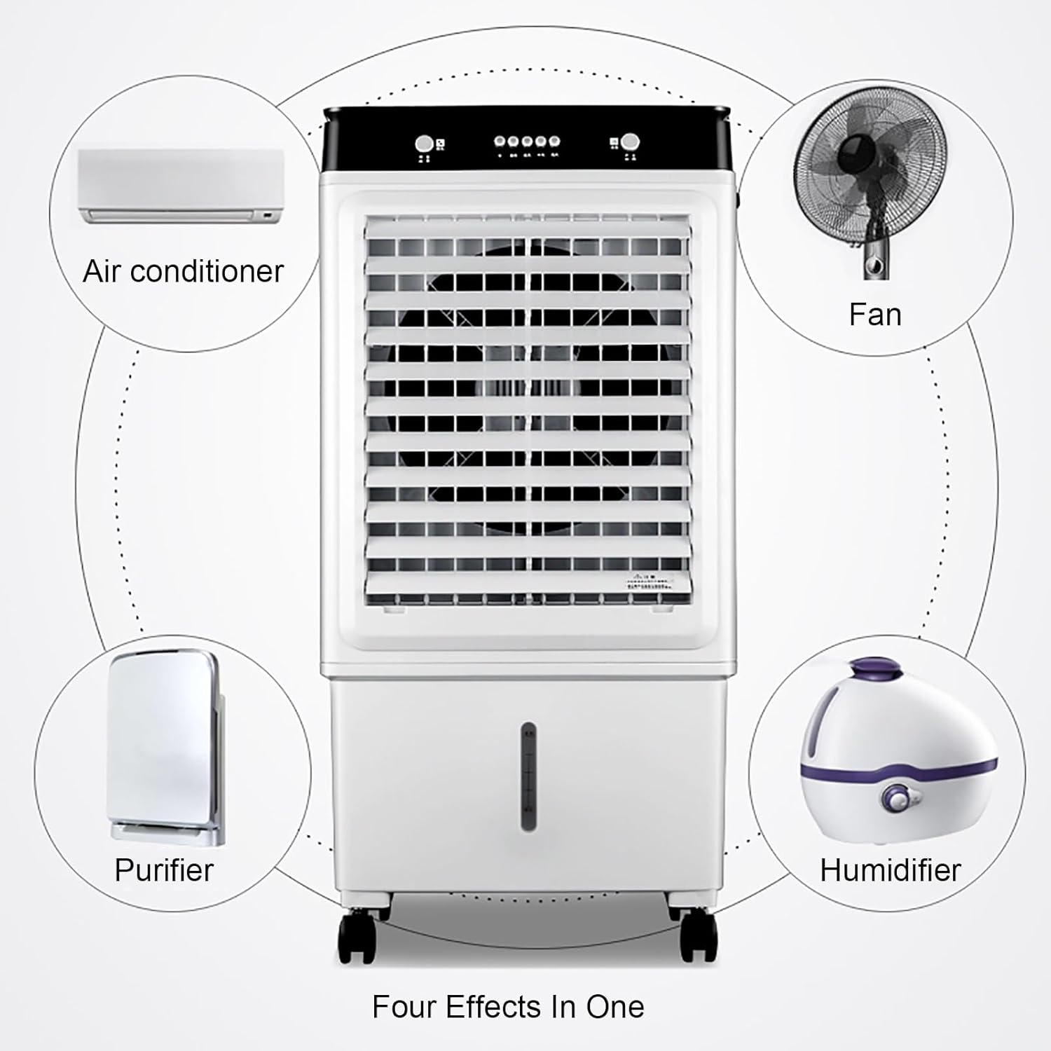 Evaporative Air Cooler, Personal Swamp Cooler with Large Water Tank and 3 Speeds, Fast Cooling Portable Air Conditioners for Room