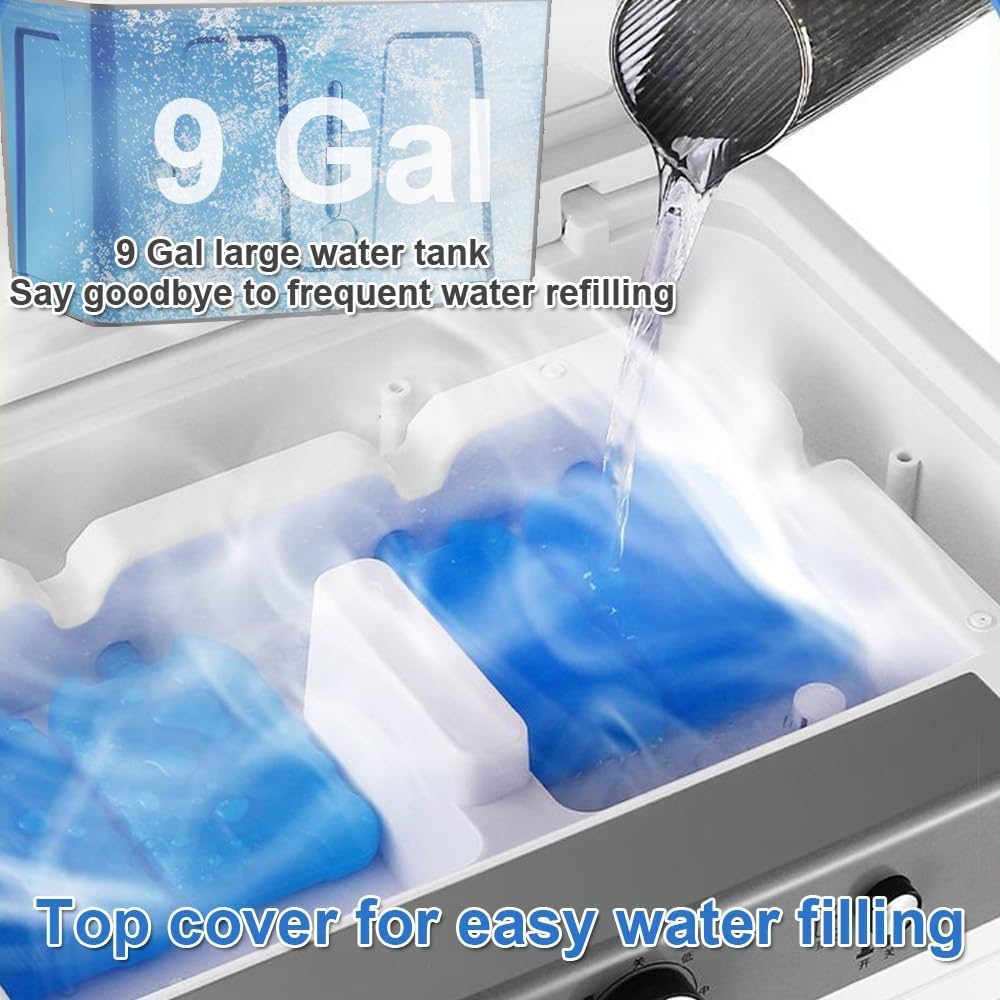 Generic Evaporative Air Cooler, Swamp Cooler With 9 Gal Tank, Portable Air Conditioner For Garage, Yard, Air Cooler Cooling Fan With Universal Wheel