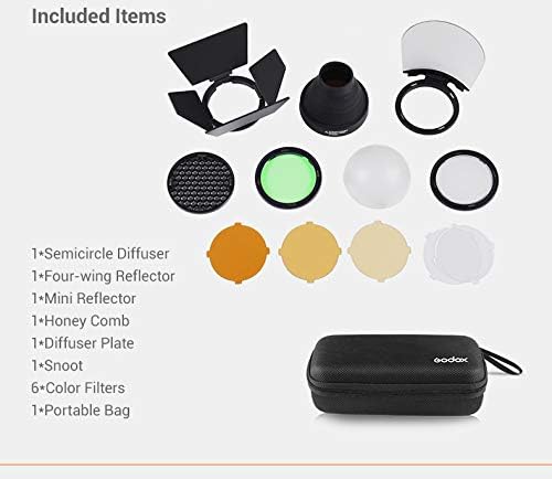 Godox V-11T Color Filters with godox AK-R1 Accessories Kit Set Compatible with Godox V1-C V1-N V1-S V1-O V1-F etc. Round Head Flash, use H200R Compatible with AD200 AD200PRO