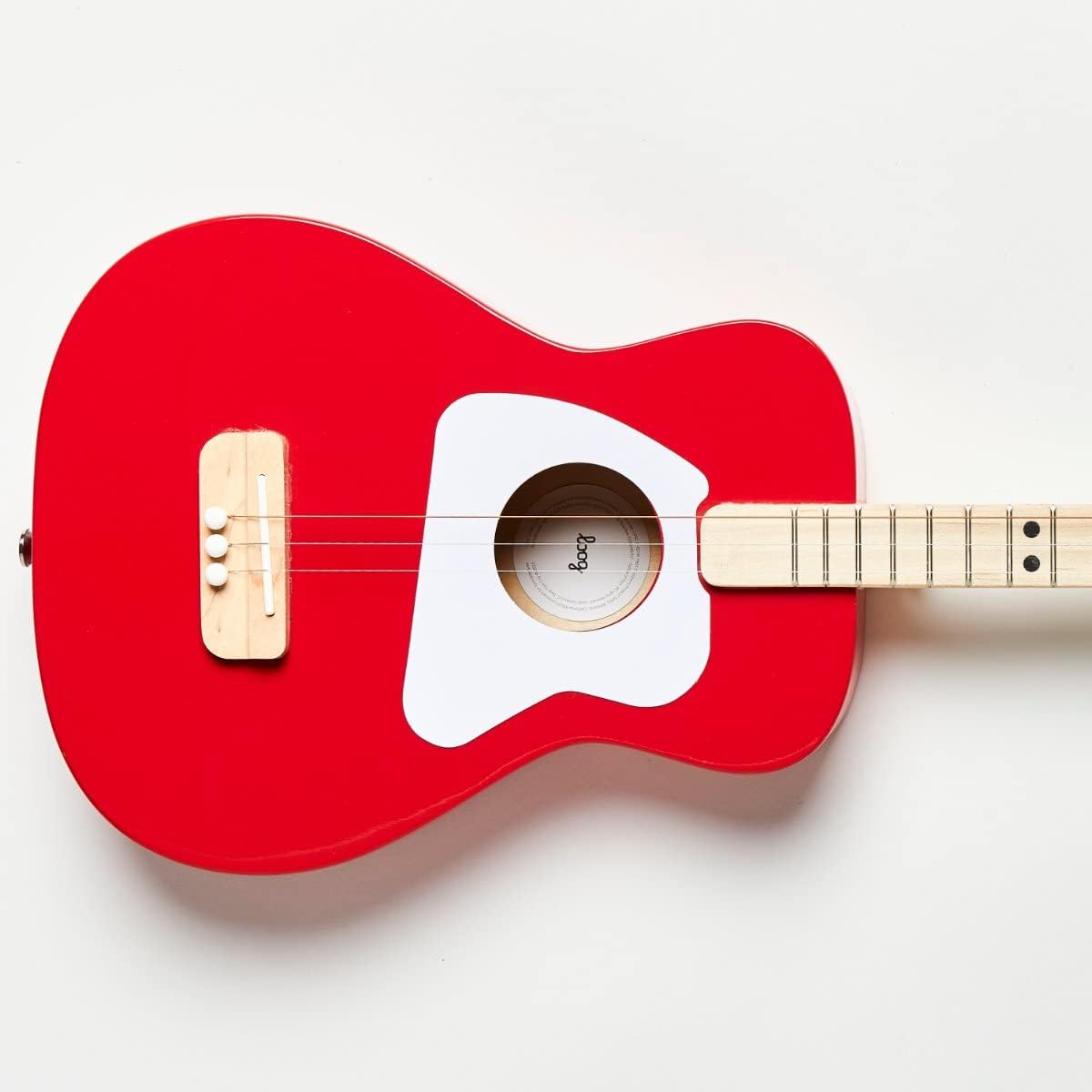 Loog Pro Acoustic kids Guitar 3-strings Ages 6+ Learning App and Lessons Included Red