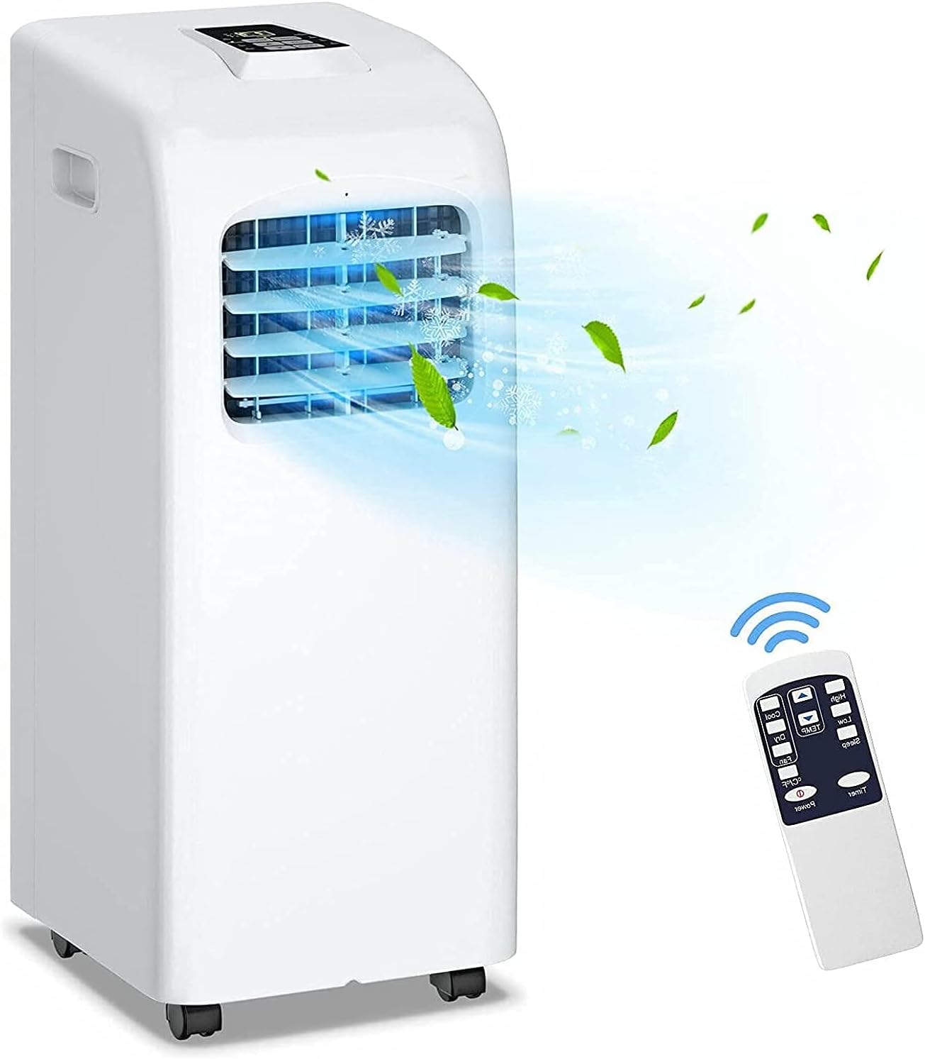 Nightcore Portable Air Conditioner, 8000BTU AC Unit w/Remote Control, LED Display & 24H Timer, Ideal for Home/Office/Apartment/Dorm, Freestanding Compact A/C with Temperature Control, White