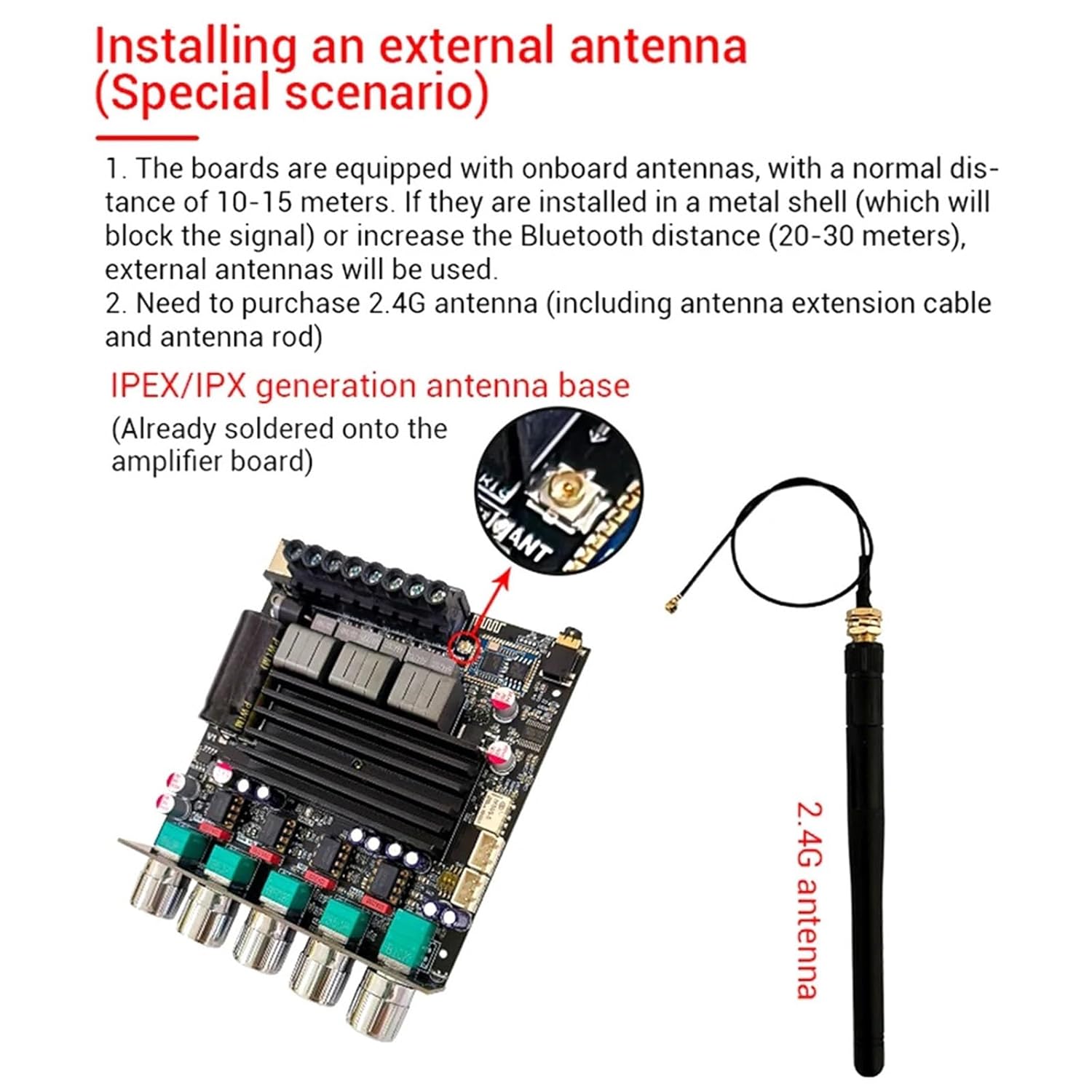 ZK-APTX1 Digital Power Amplifier Board QCC3034 TPA3221 2.1 Channels Subwoofer Sound Amplifier Module Audio AMP(with Wire)