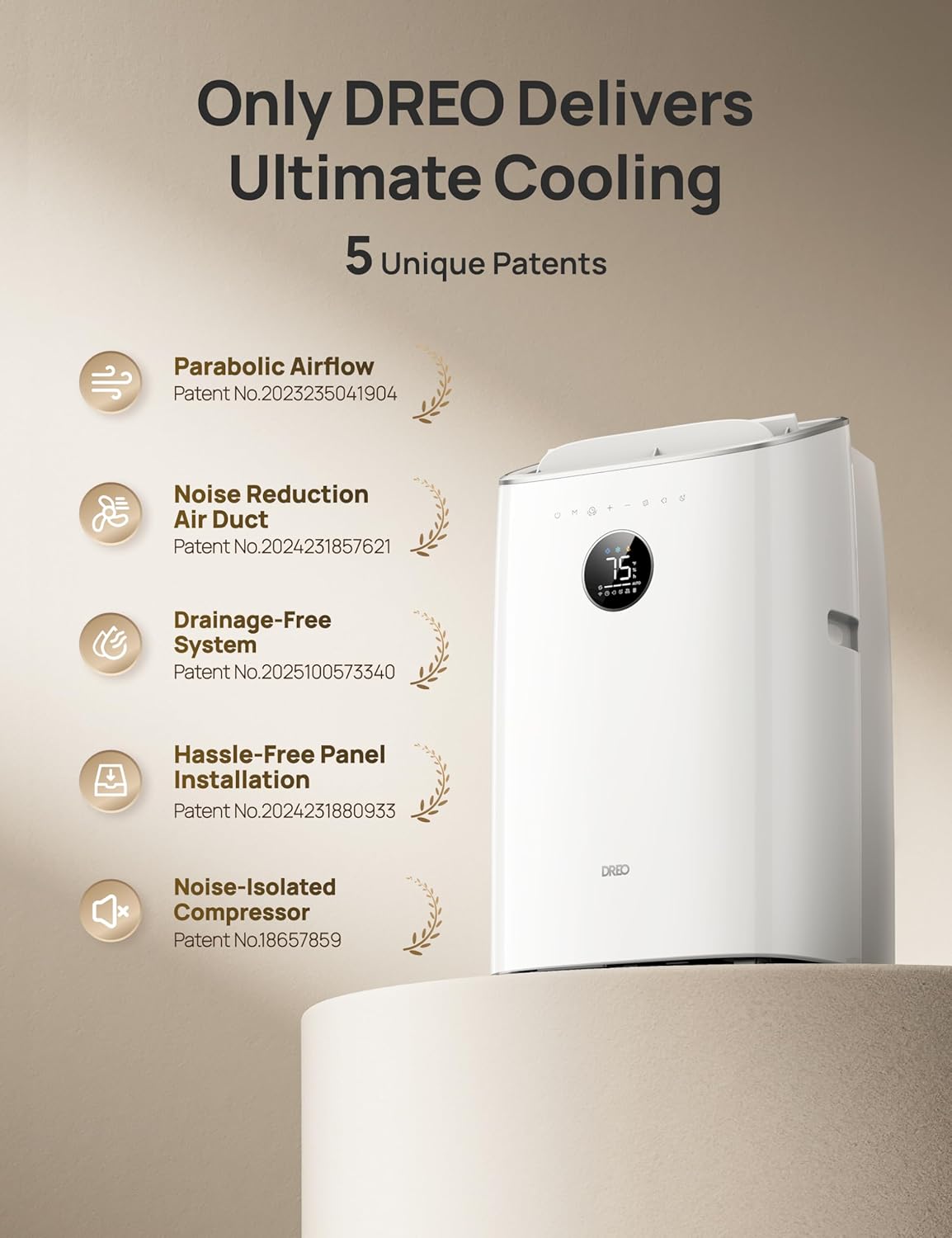 Dreo Portable Air Conditioners, Air Conditioner for Bedroom with Drainage-free Cooling, 45dB Quiet, APP/Voice/Remote, 24h Timer with Fan & Dehumidifier, Smart AC Unit for Room Indoors