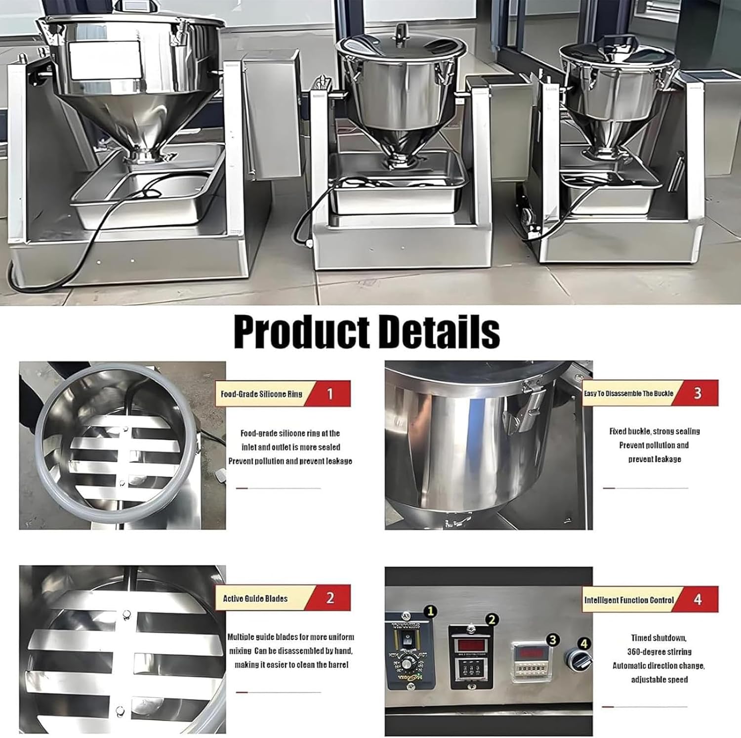 Lab Dry Powder Mixer Mixing Machine Particle Blender, Electric Stainless Powder Blender, 360° Forward and Reverse Rotation, Lab Dry Powder Drum Mixer for Food Ch-emical Medical(40L)