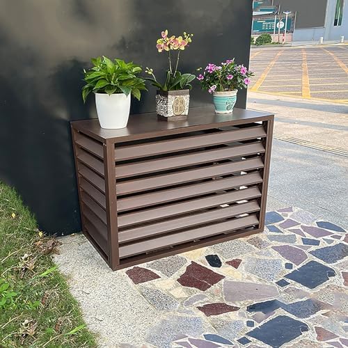 Outdoor Air Conditioning Cover, Aluminum Condenser Protective Cover, Grilles for AC and Heat Pumps, Mini Split Air Conditioner Cover for Outside Units, Freestanding Louvered Space Divider (