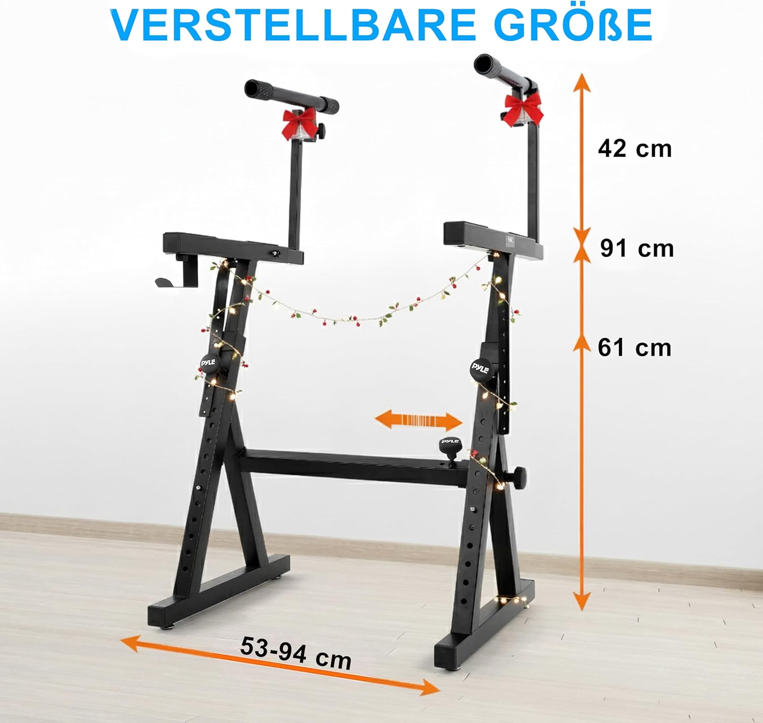 PYLE Heavy-Duty Multi-Functional Music Stand - Z Style & Portable, 2nd Tier, Height & with Adjustment, Digital Keyboard Stand, Rack Case w/Ergonomic Design, for Home Studio etc. - Pyle PKST2TZ , black