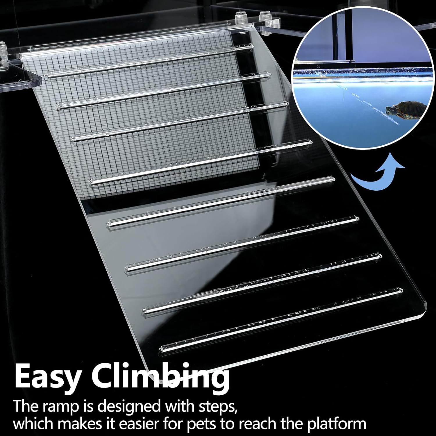 Turtle Topper Basking Platform for Aquatic Turtles 40 Breeder 75 Gallon, Aquatic Reptile Ramp Dock, Terrace, Turtle Tank Accessories