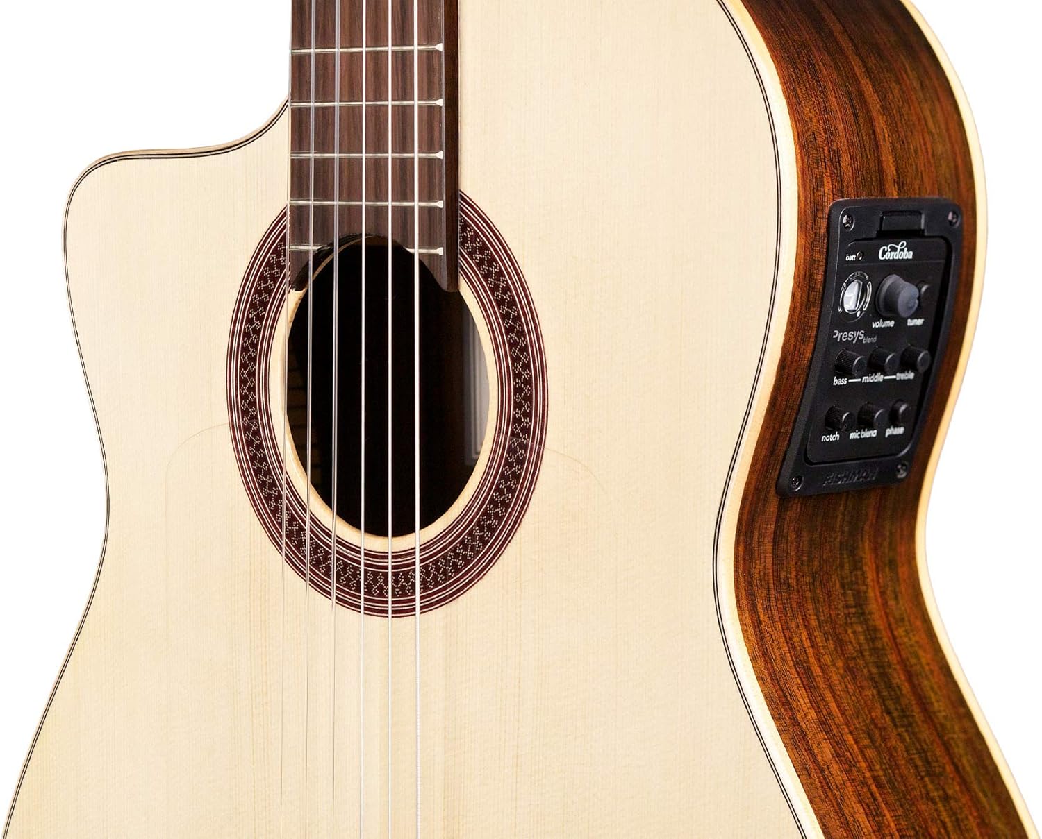 Cordoba GK Studio Negra Lefty Cutaway Flamenco Acoustic-Electric Nylon String Guitar, Iberia Series