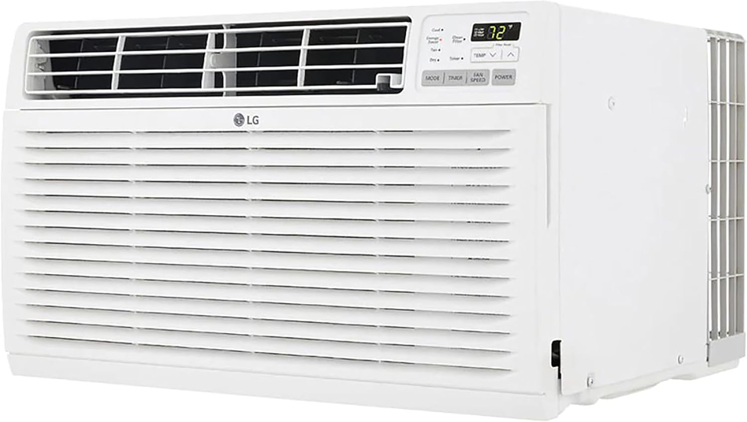 LG 11,200 BTU Through the Wall Air Conditioner, 230/208V, Cools 550 Sq.Ft. for Bedroom, Living Room, Apartment, with Remote, 2 Cooling & Fan Speeds, 4-Way Air Deflection, Supplemental Heat, White