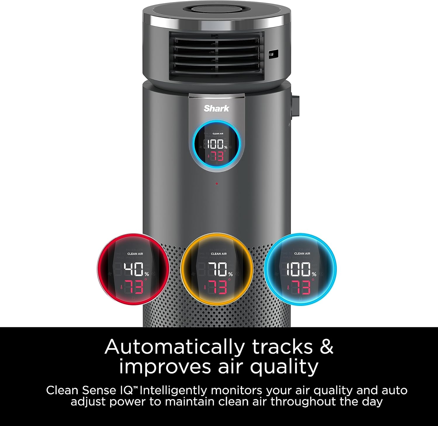 Shark 3 in 1 Air Purifiers for Home, Bedroom, or Office with HEPA Filter, Small Space Heater and Fan Combo, Filters Smoke, Covers up to 500 Sq Ft, Clean Sense Technology, Heat, Cool and Purify, HC452