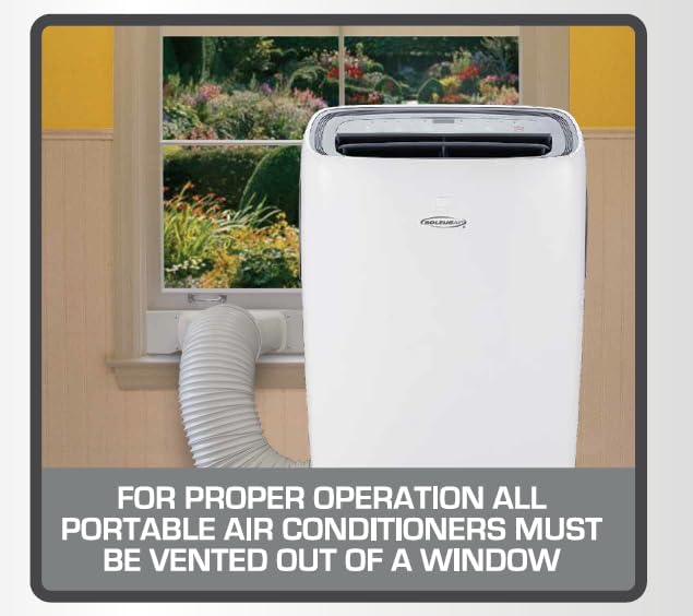 Soleus Air 12,000 BTU Portable Air Conditioner with Dehumidifier and Heat Operating Modes, Includes Remote Control and Exhaust Hose Window Kit