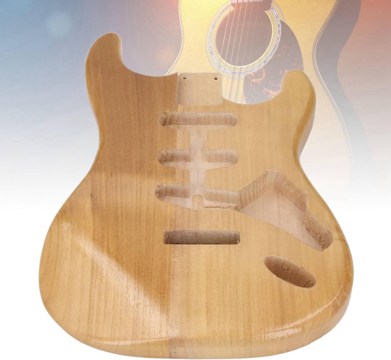 Unhed Electric Guitar, Walnut Wood Guitar, Triple Single Pickup Hole, Customizable DIY for Musicians and Builders, Handcrafted with Walnut Wood