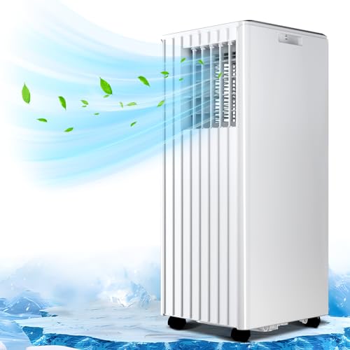 GAOMON Portable Air Conditioners with Built-in Dehumidifier Function, Fan Mode, Remote Control, for Room, Dorm, Office Quiet AC Unit, 24H Timer, Window Kit, 8000Btu Portable AC White