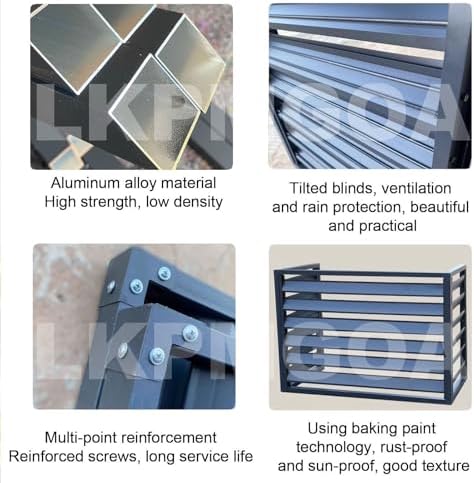 Aluminum Air Conditioner Cover, Air Conditioner Fence for Outside, Anti Theft, Noise Reduction, Wide Application, Outdoor All Weather(Brown,110cm)