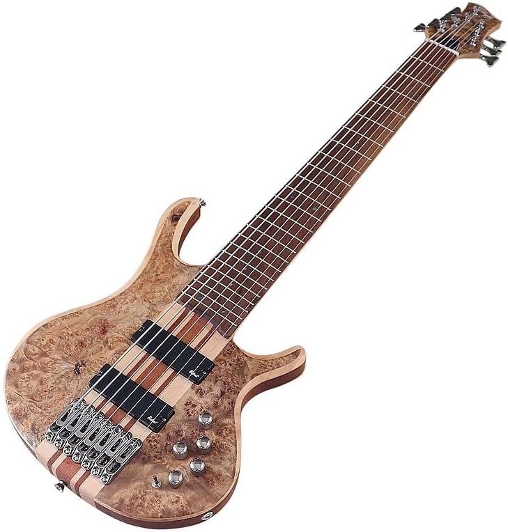 7-String Active Electric Bass Guitar, 43-Inch Full Size, Neck-Through,Canada Maple Neck & Fretboard