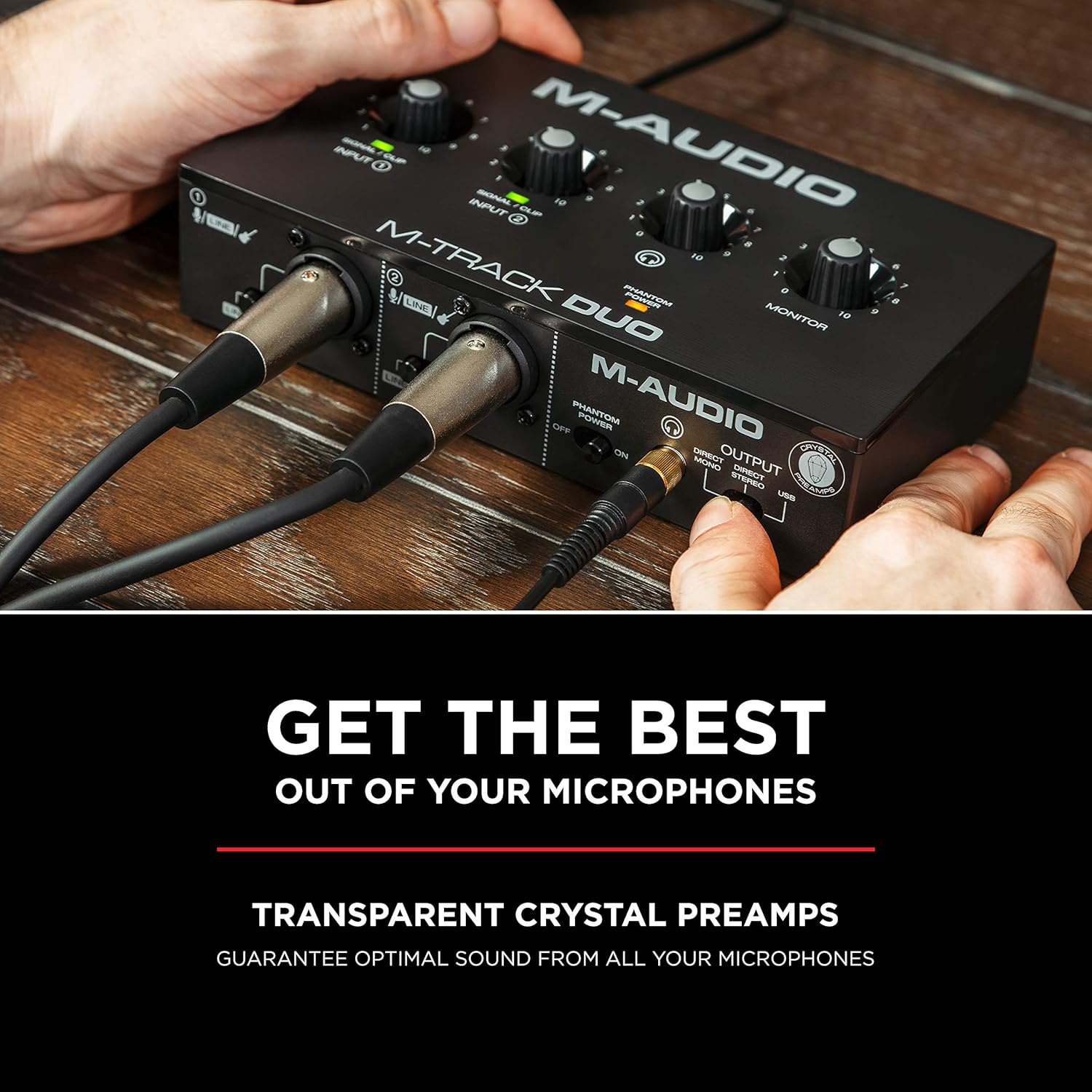 M-AUDIO M-Track Duo USB Audio Interface for Recording, Streaming and Podcasting with Dual XLR, Line and DI Inputs, plus a Software Suite Included