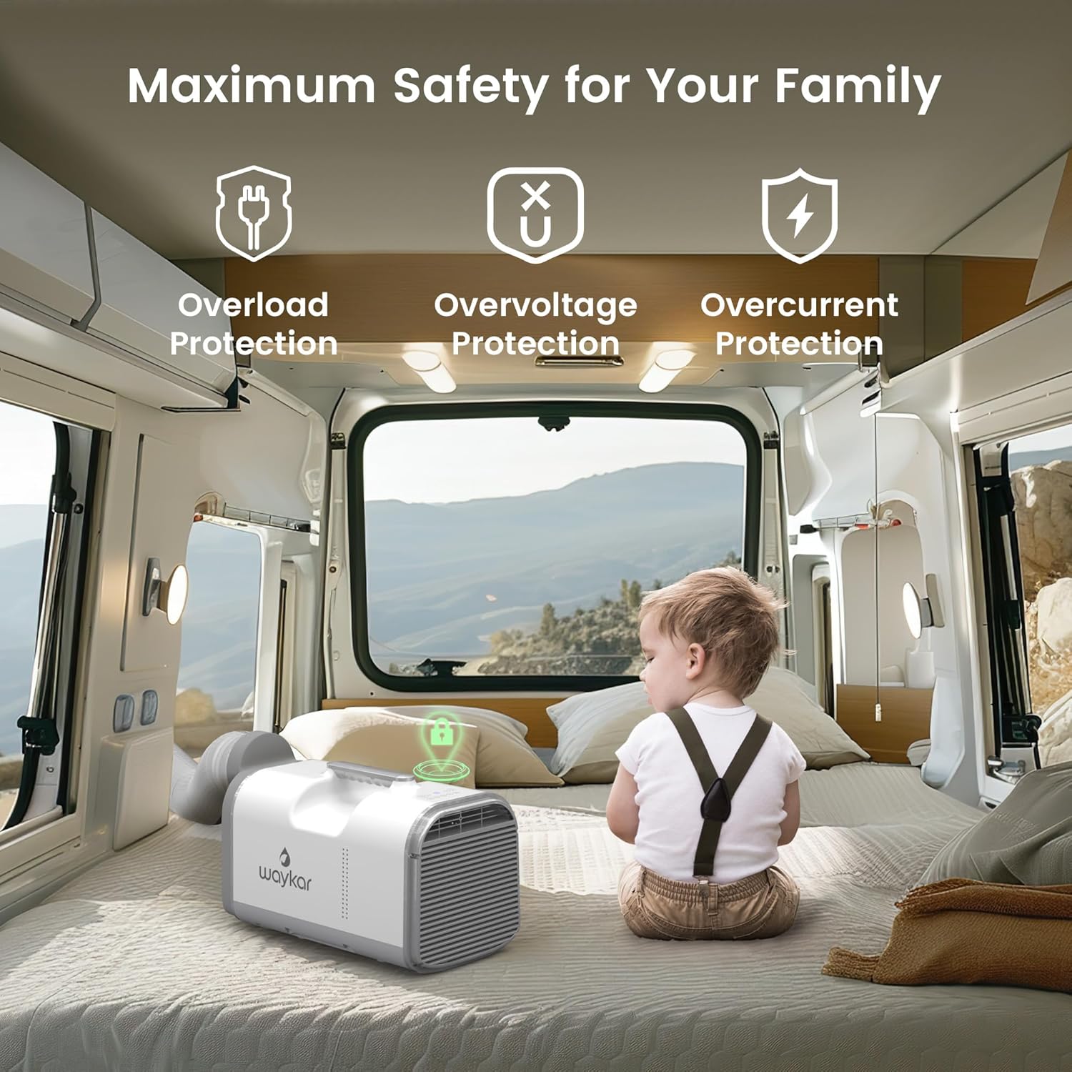 Waykar 4500 BTU Tent Air Conditioner - Portable Air Conditioner with Cooling, Dehumidifying & Fan Functions, Covers Up to 130 Sq. Ft., Ideal for Tents, Camping & RVs, Remote Control, AC Powered