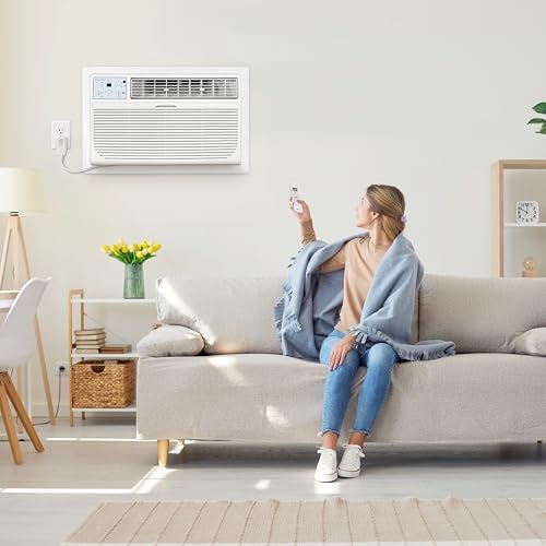 Keystone 14,000 BTU 230V Wall Mounted Air Conditioner & Dehumidifier with Remote Control - Quiet Wall AC Unit for Bedroom, Garage, Nursery, Large Rooms up to 700 Sq.Ft.