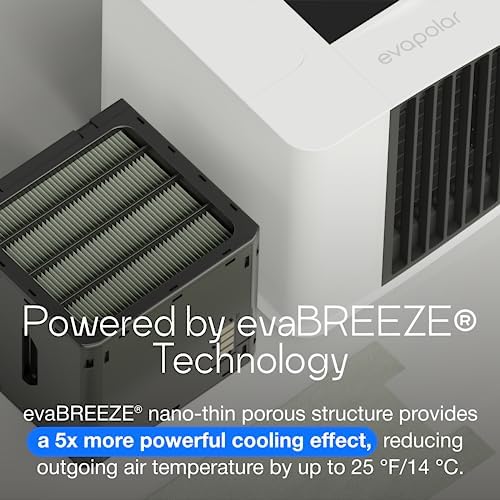 Cooling Fan for Desk and Camping - Portable Air Conditioners - Small Ice Fan for Tent - Mini Swamp Cooler - Evaporative Air Cooler, Evasmart White