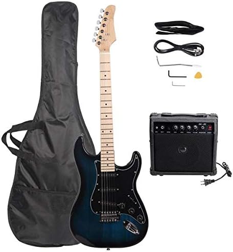 ST Stylish Electric Guitar with Black Pickguard Dark Blue