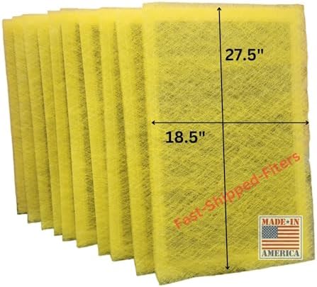 Fast-Shipped-Filters 10 Pack 20x30 Replacement Filter Pads Compatible with MicroPower Guard One Hour Air Cleaner Refill Yellow (10, Yellow, 20x30)