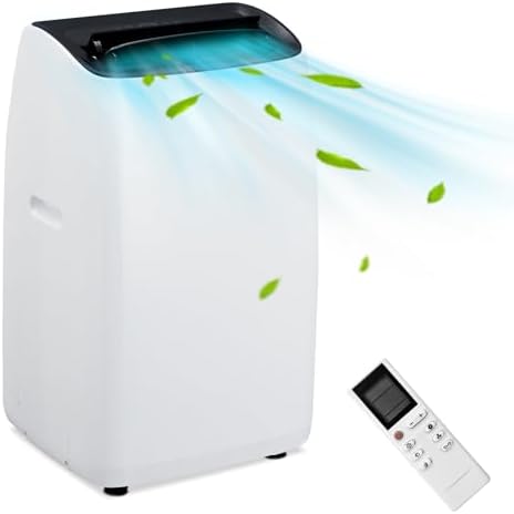 Portable Air Conditioner,14000 BTU Freestanding AC Unit for Rooms up to 750 Sq.Ft,Cooler, Heater, Dehumidifier and Fan, 4-in-1 AC with Remote Control and Window Kit, Sleep Mode 53db, White