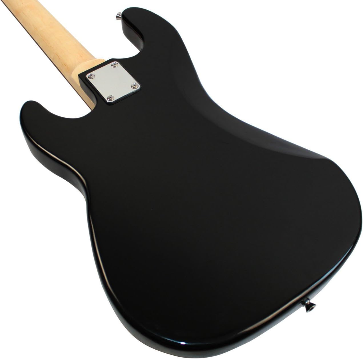 Stedman Beginner Series Bass Guitar Bundle with 15-Watt Amp, Gig Bag, Instrument Cable, Strap, Strings, Picks, and Polishing Cloth - Black