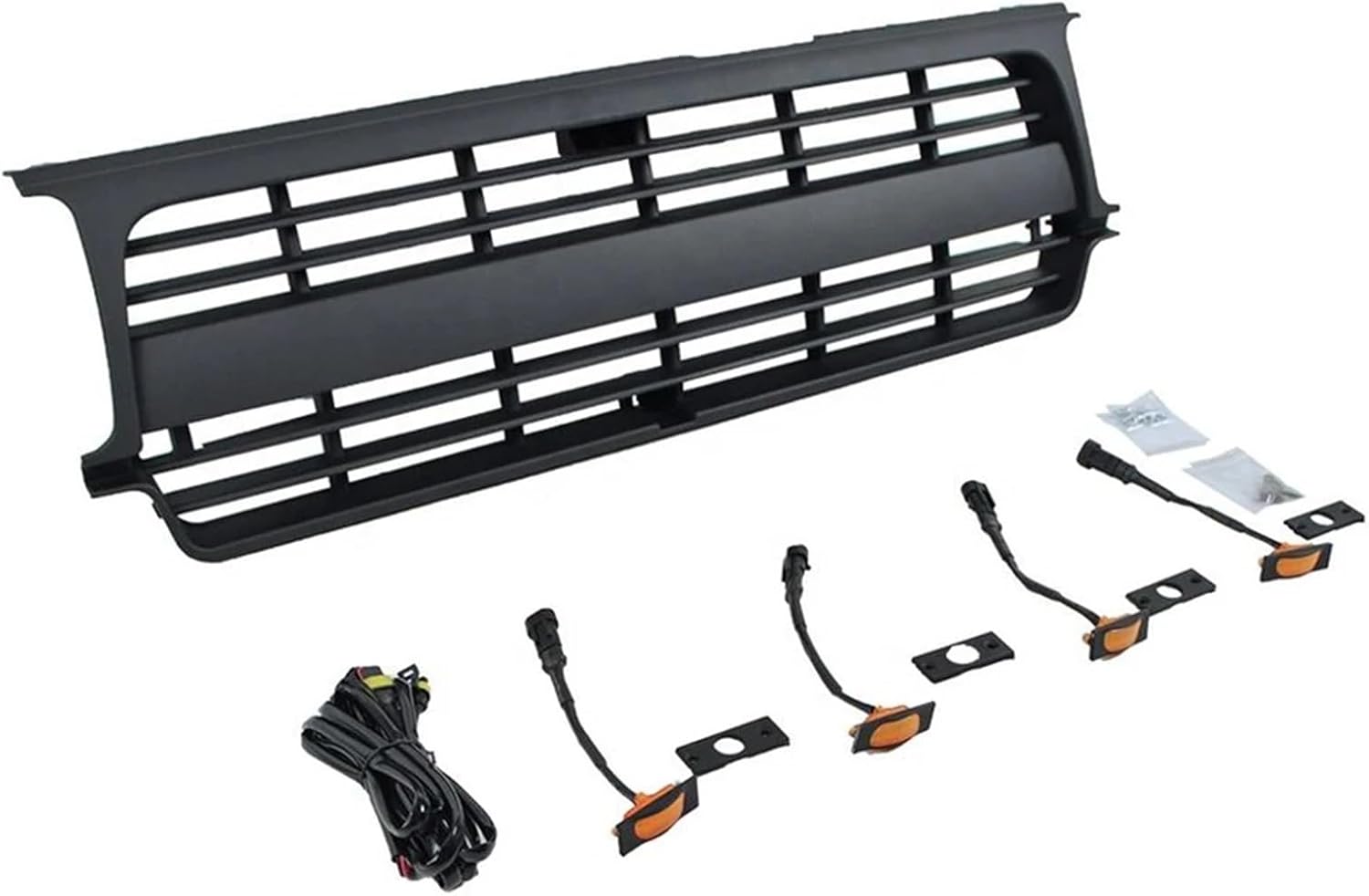 Auto Parts Other Exterior Accessories Front Racing Grille Car Grills ABS Mask Compatible for Land Crusier Prado LC80 1990-1997(with Lights)