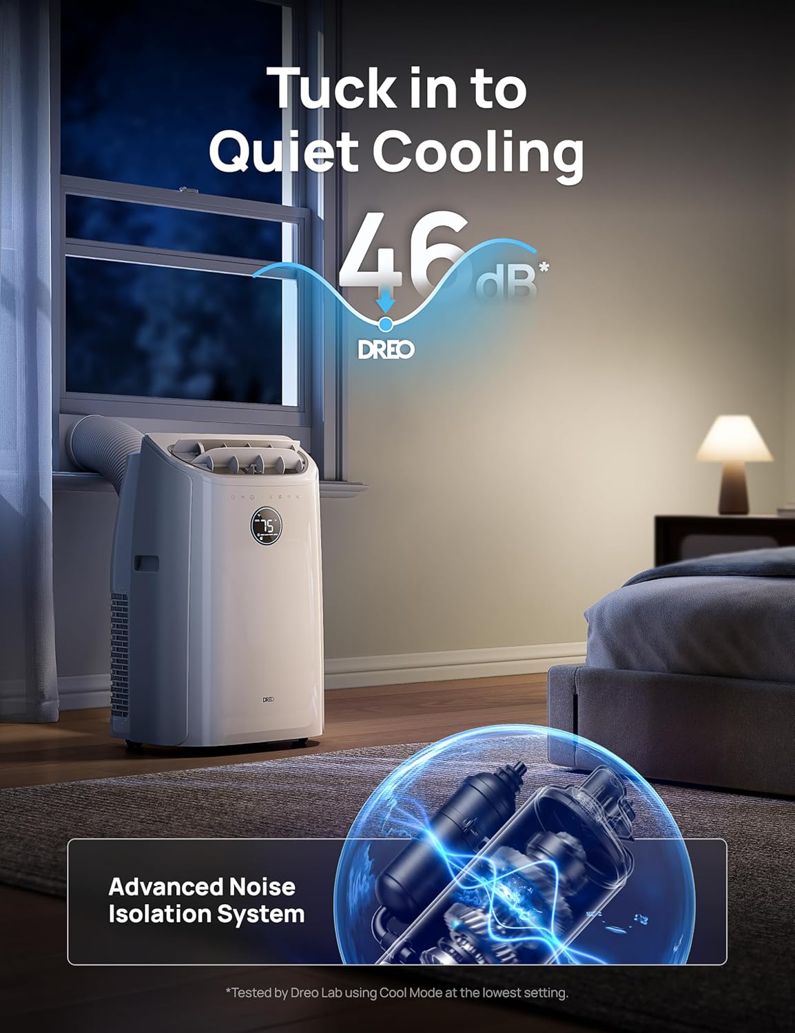 Dreo Portable Air Conditioners, 14000 BTU AC Unit for Bedroom with Drainage-Free Cooling, 3-in-1 with Fan & Dehumidifier, Touch/APP/Voice/Remote, 24h Timer, Smart Floor AC for Room Indoors, AC516S