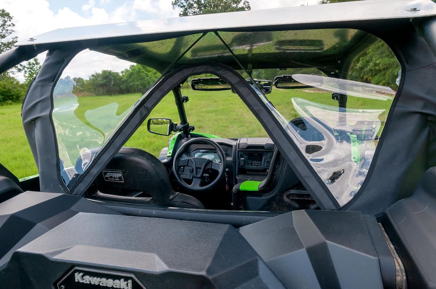 Seizmik UTV Soft Rear Windshield Compatible with Kawasaki KRX 1000 2020-2026 UTV Models | All Terrain Windshield | Side by Side Accessories
