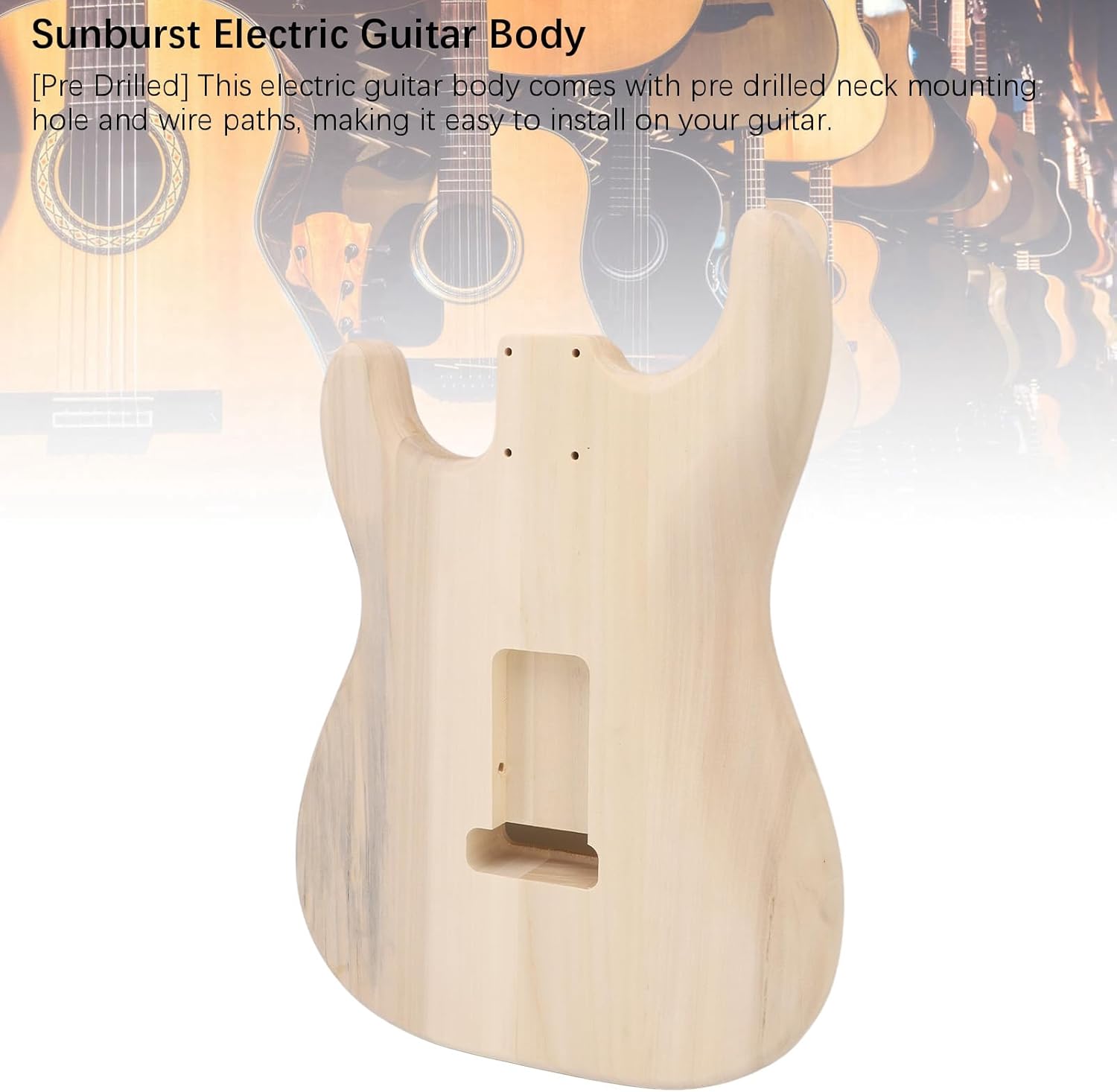 Electric Guitar Body Poplar Wood Unfinished Replacement ST Style Standard HSH Route