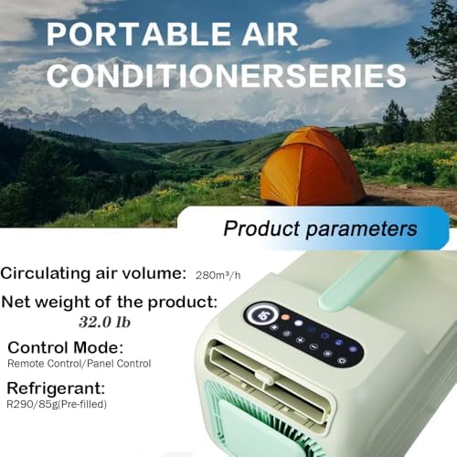 Heating And Cooling 110V 4500 BTU Portable Camping Air Conditioner For Tent Outdoor and Indoor Use,Suitable For RV,Truck,Van and Car Airconditioning (green) (Green-Heating & Cooling)