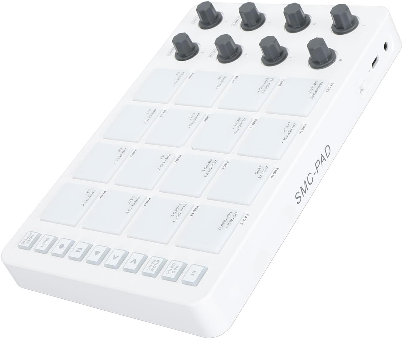 MIDI Controller with 16 RGB Drum Pads and 8 Rotating Knobs USB Beat Maker Machine for Music Production
