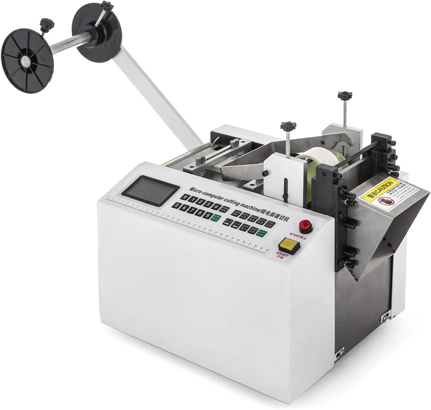 Automatic Heat-Shrink Tube Cutting Machine,650W HY100C Tube Cable Pipe Cutter Precise Efficient Tube Cable Pipe Cutter Cutting Machine,for Sleeve, Rubber/Plastic Tube