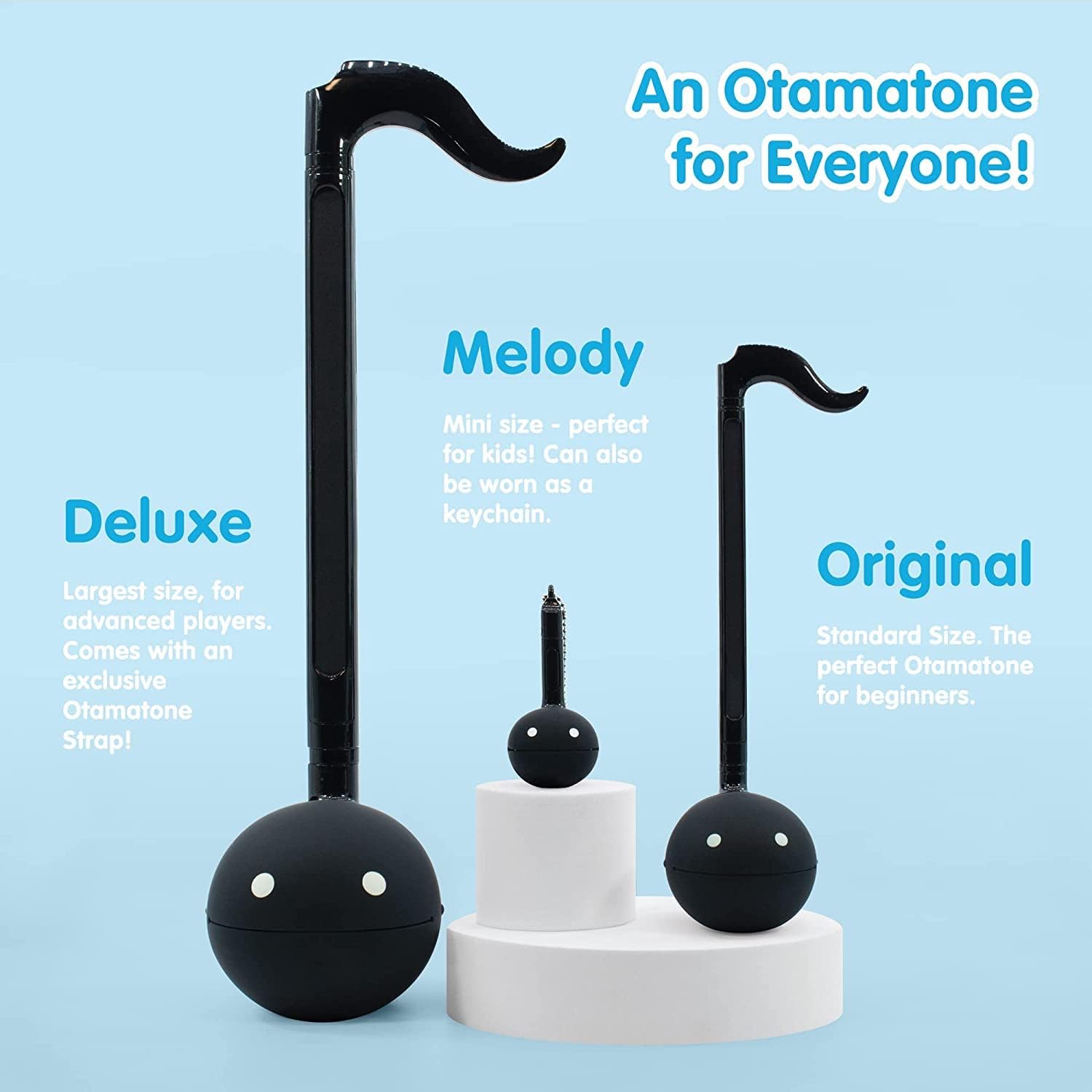 Otamatone Black Japanese Electronic Musical Instrument Portable Music Synthesizer Collector's Set Regular + Deluxe