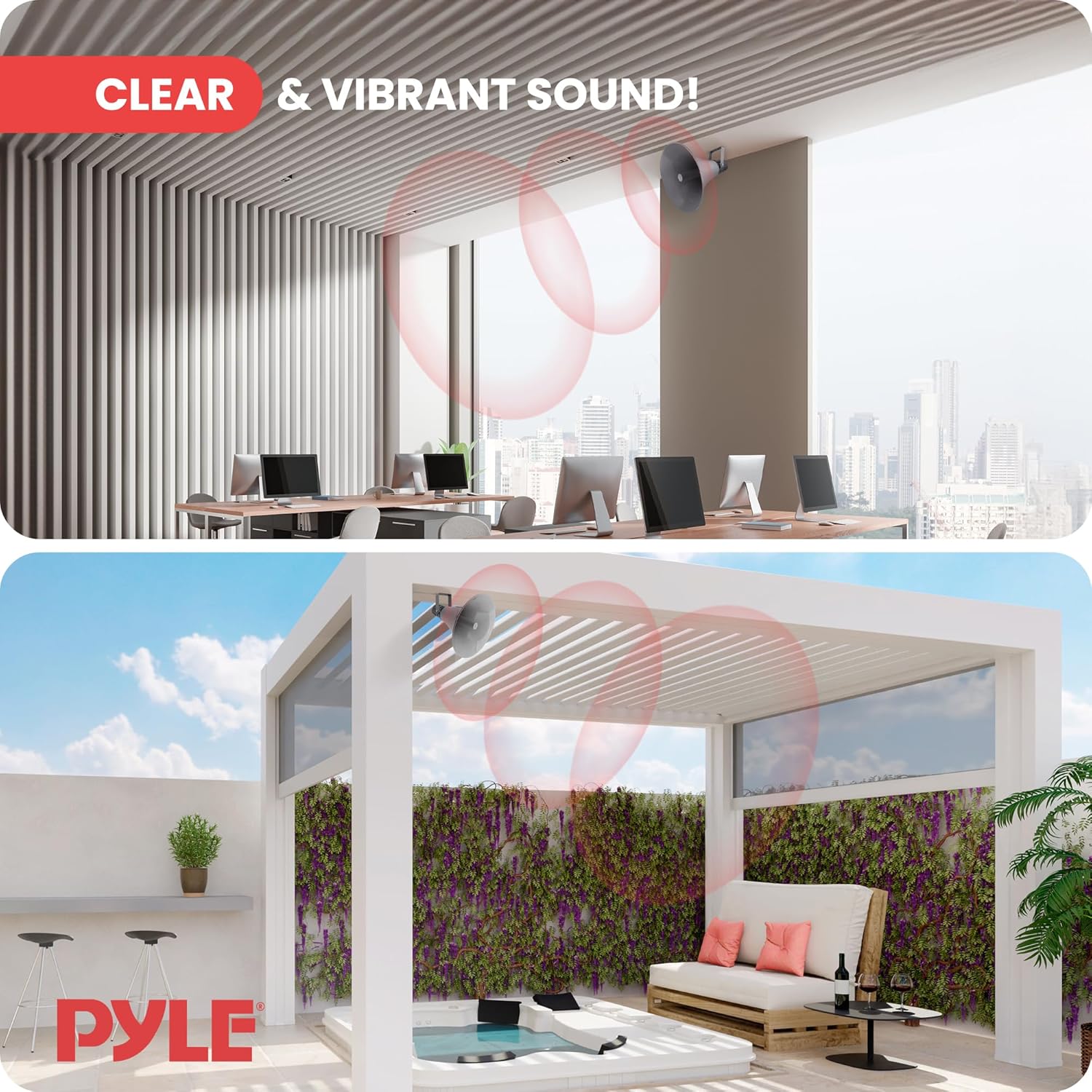 Pyle Indoor Outdoor PA Horn Speaker - 19.5