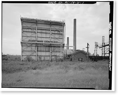 Historic Framed Print, Thomas By-Product Coke Works, Quenching Station, 1200 Tenth Street West, Thomas, Jefferson County, AL, 17-7/8
