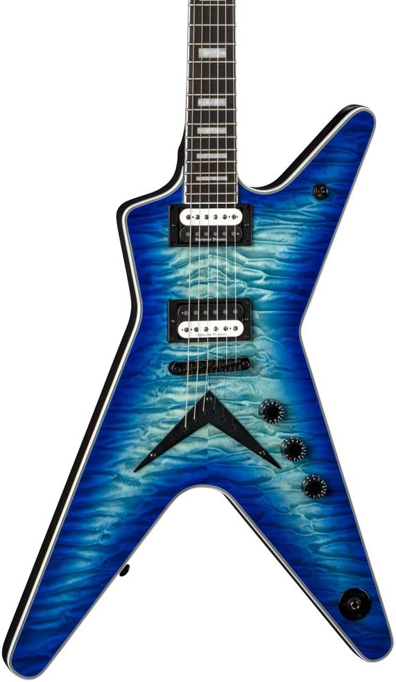 Dean Guitars ML Select 6 String Quilt Top Electric Guitar, Right, Ocean Burst (MLSEL QM OSB)