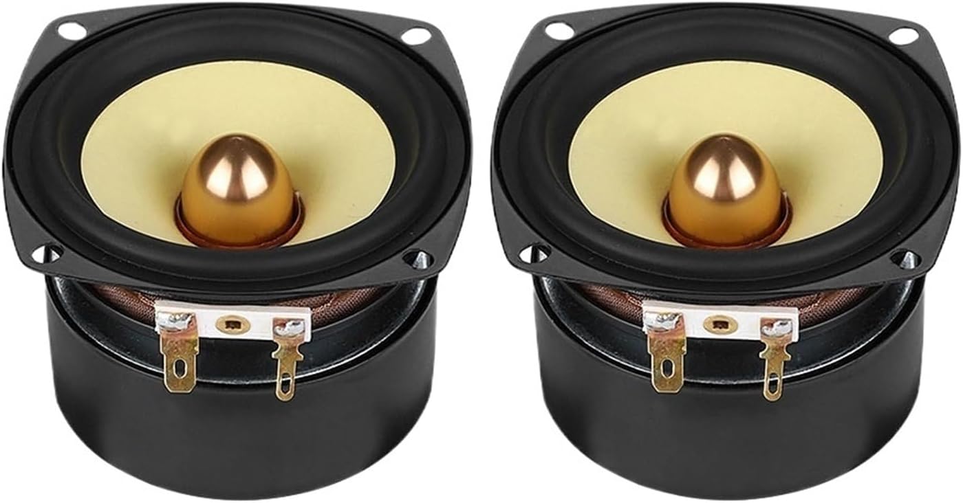 2Pcs 3 Inch 4/8 Ohm 25W Speaker Full Range Audio DIY Audio Bookshelf Speakers Round Sqaure Home Sound Theater Amplifier(4 Ohm 15W Round)