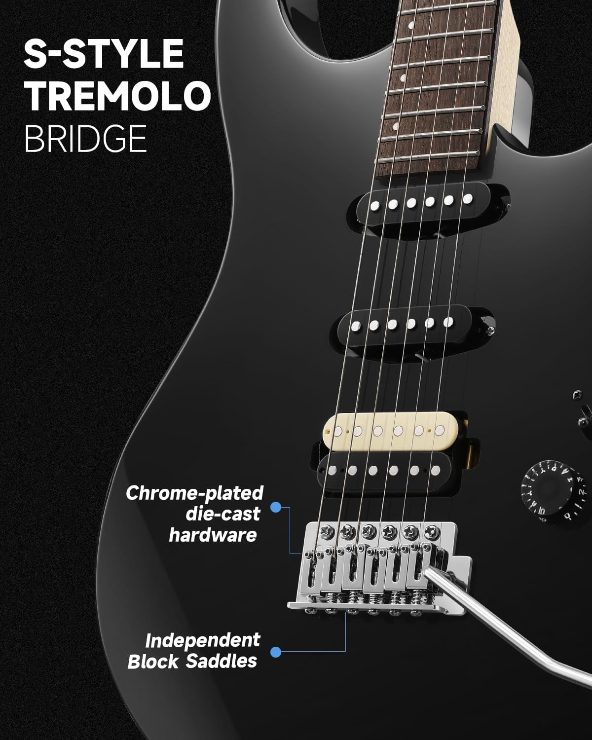 Donner DMT-66 39 Inch Full Size Electric Guitar for Beginner, Starter Electric Guitar Kit with Bag, Black and Mini Electric Amp