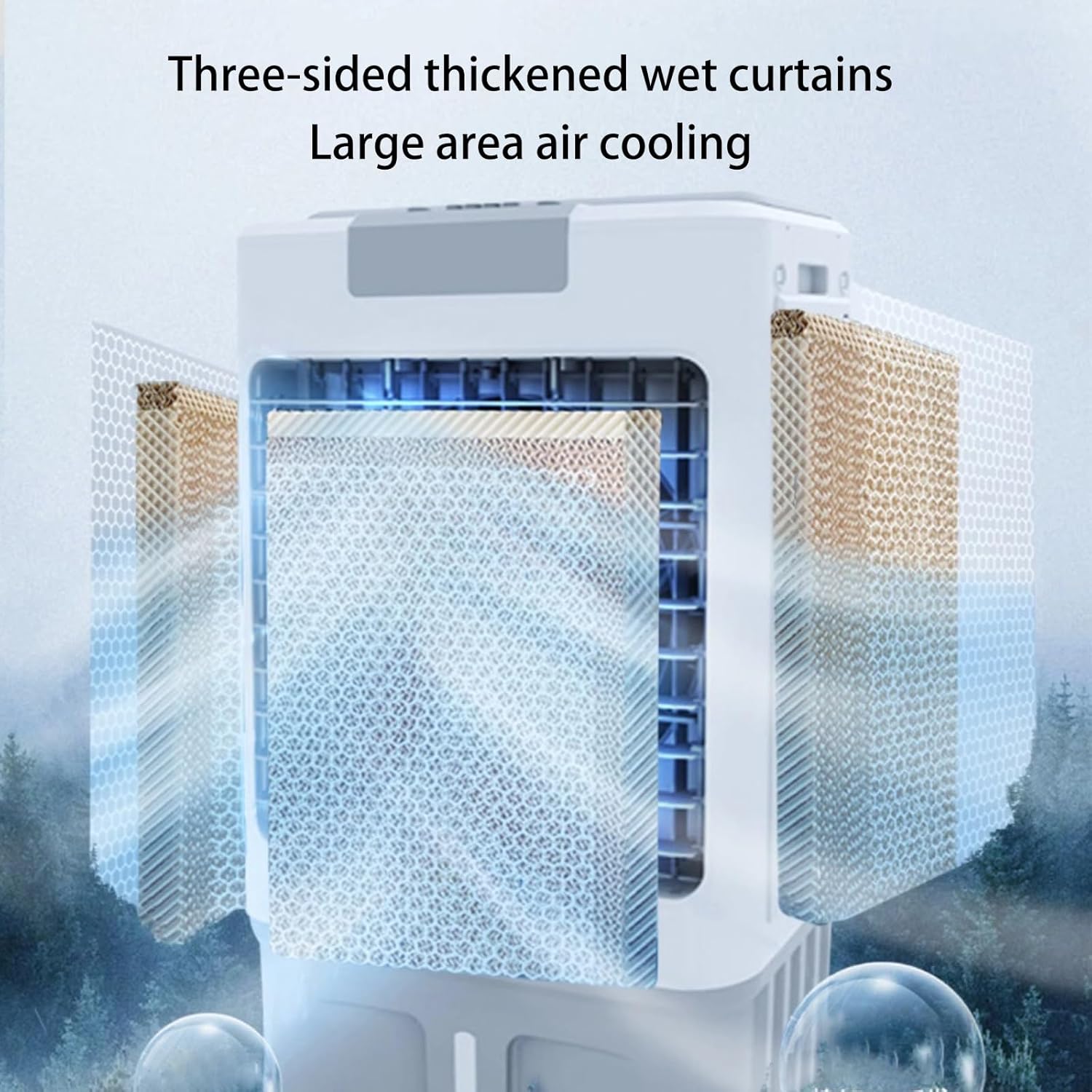 Windowless Air Conditioner, Portable Swamp Cooler with Water Tank and Ice Packs, 3 Speeds Evaporative Air Cooler for Room Office