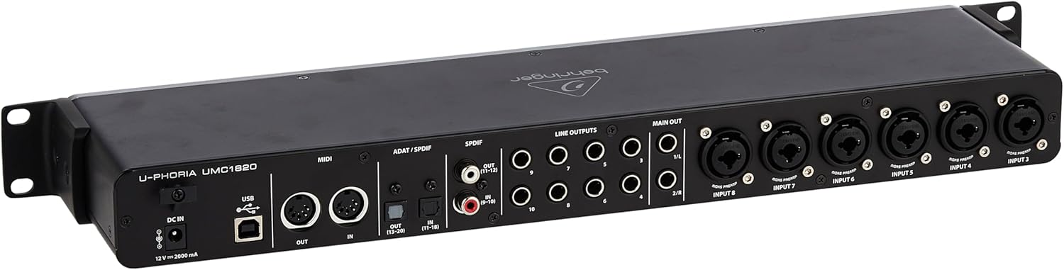 Behringer U-PHORIA UMC1820 Audiophile 18x20, 24-Bit/96 kHz USB Audio/MIDI Interface with Midas Mic Preamplifiers
