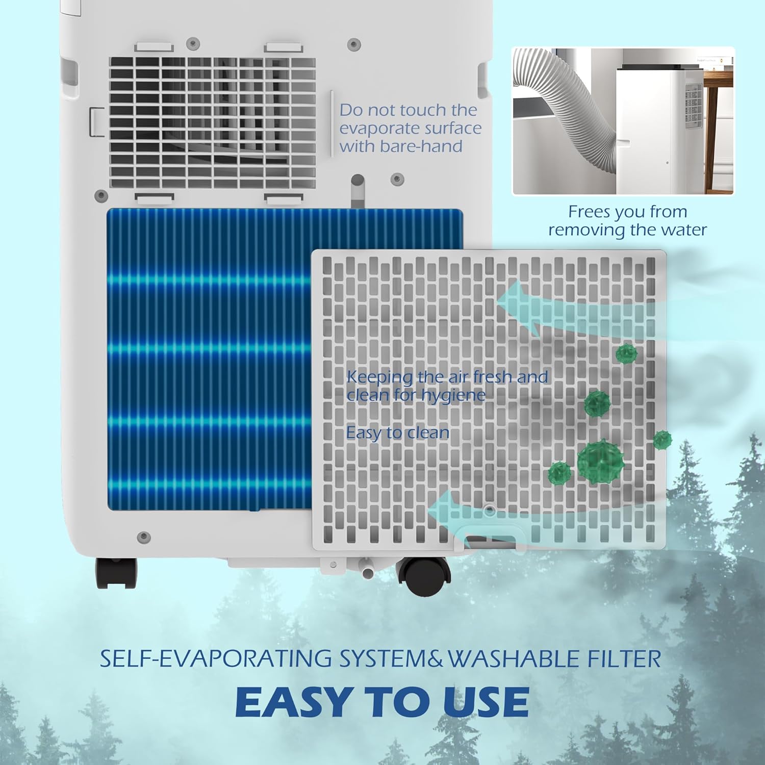 HOMCOM 8000 BTU Air Conditioner for Rooms Up to 345 Sq. Ft., 5-in-1 AC Unit with Cooling Fan, Dehumidifier, Auto, Sleep & Remote, 24H Timer On/Off, Window Installation Kit, White