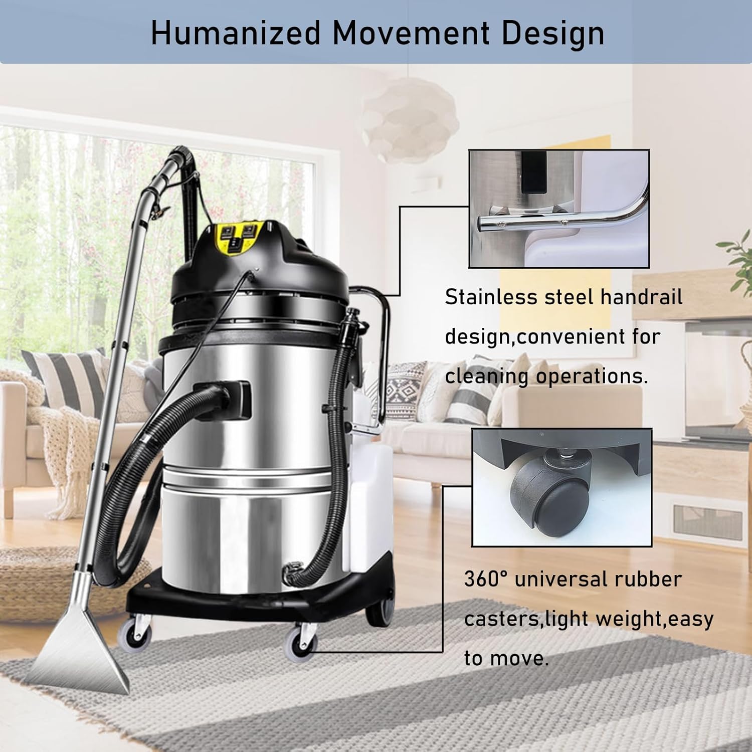 INTSUPERMAI 80L Carpet Cleaner Upright Carpet Cleaner Commercial Carpet Extractor Upholstery Cleaner 3 in 1 Multi-Purpose Floor Deep Cleaner