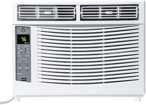 6,000 BTU Window Air Conditioner,AC Window Unit Cool up to 250 Sq. Ft w/Wifi Controls & 4 IN 1 Cooling, Dry, Fan,and Auto Mode, Low Noise,Perfect for Small Bedroom, Living Room, Home,Office
