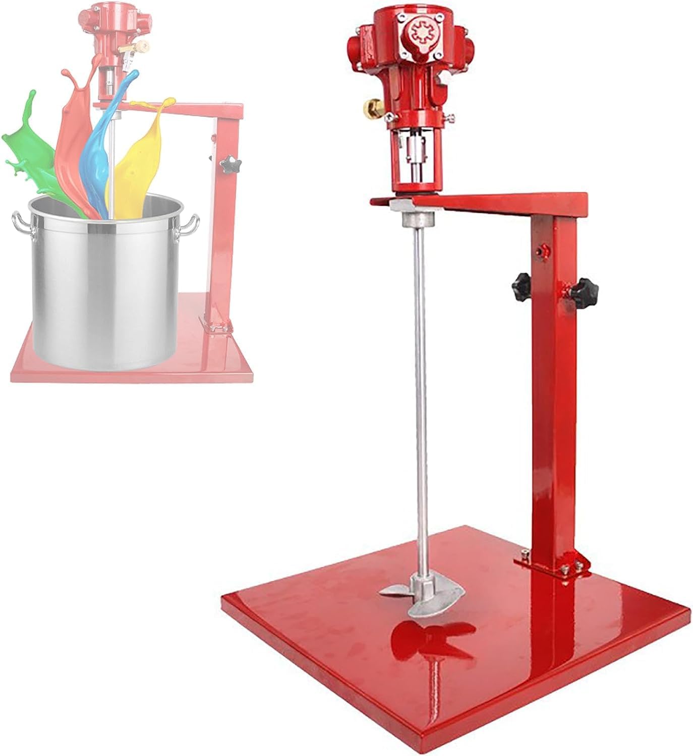 5 Gallon Pneumatic Paint Mixer Stirrer, Paint Stirring Machine with Stand, Desktop Air Agitator, 2600r/min, for Mixing Plaster/Paint/Mortar/Glue(